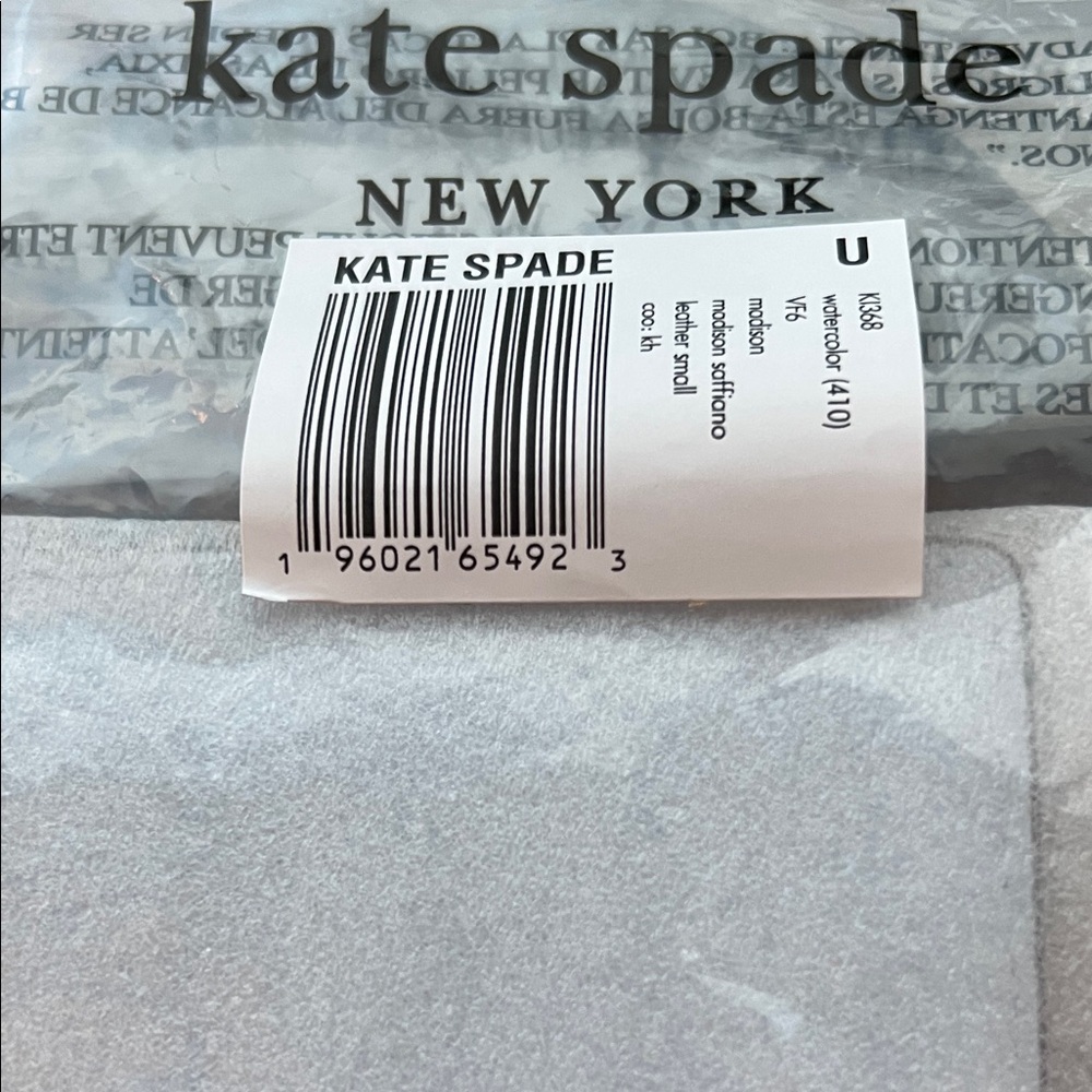 Kate Spade NWT Madison Saffiano Leather Slim Card Case in Watercolor Baby Blue - Picture 4 of 9